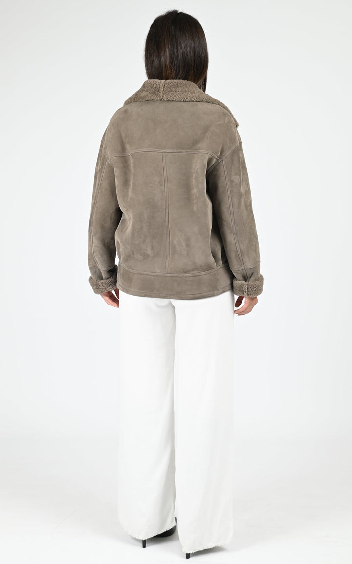 Taupe Coraline Shearling Jacket - Women
