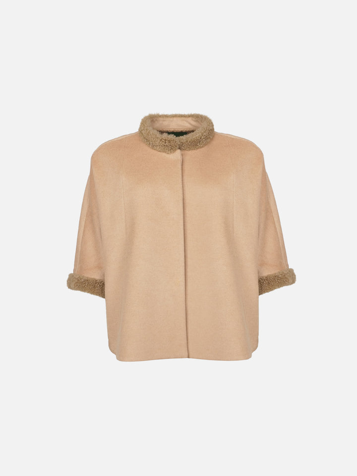 Damini Poncho, 75 cm. - Cashmere - Women - Camel