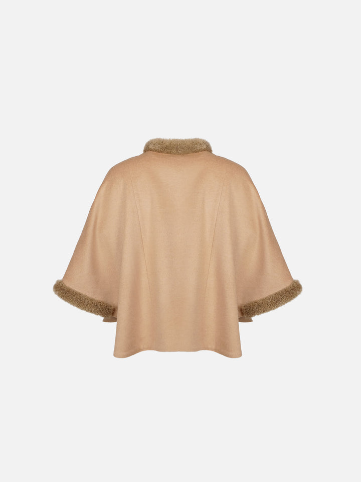 Damini Poncho, 75 cm. - Cashmere - Women - Camel