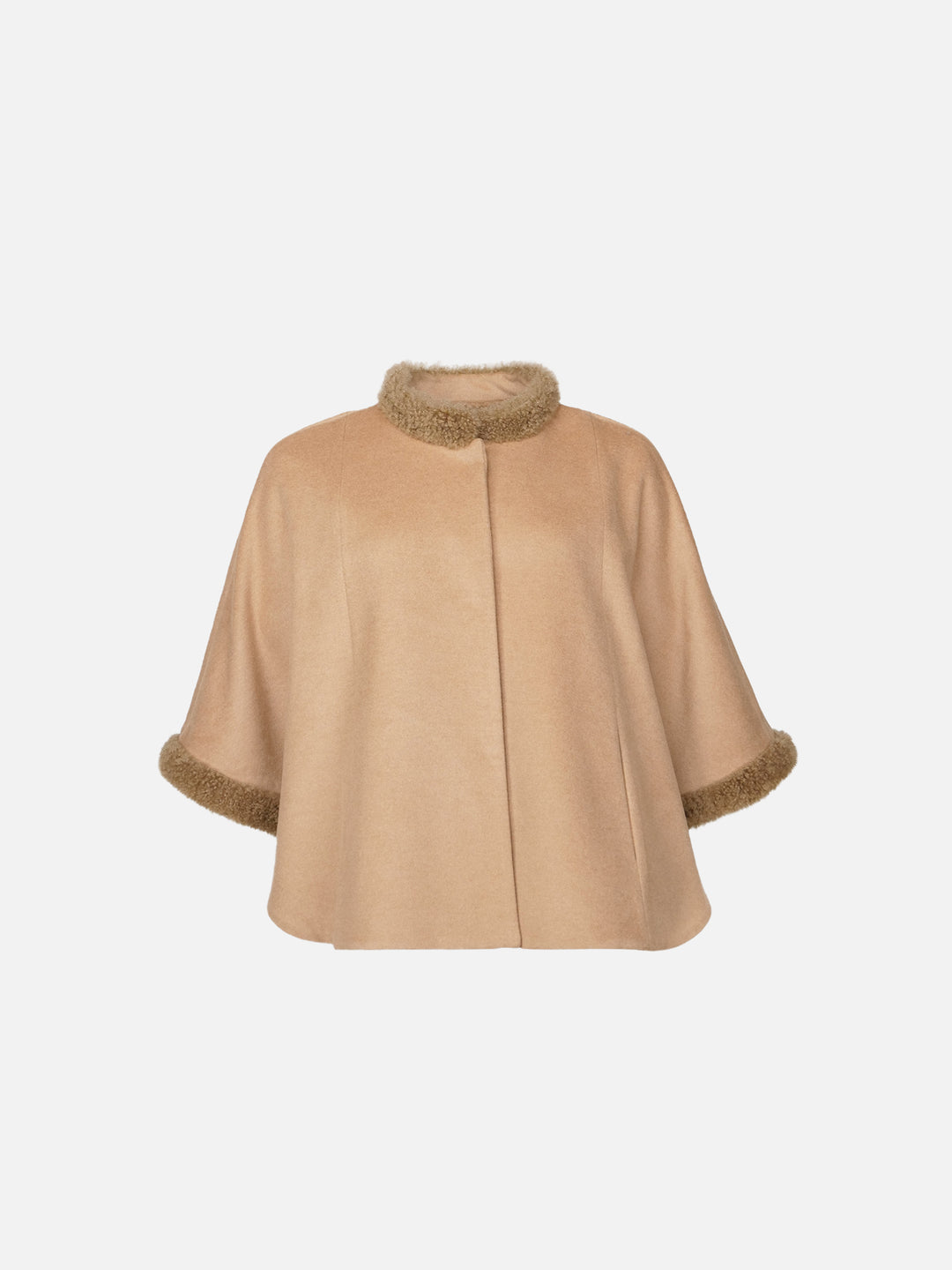 Damini Poncho, 75 cm. - Cashmere - Women - Camel