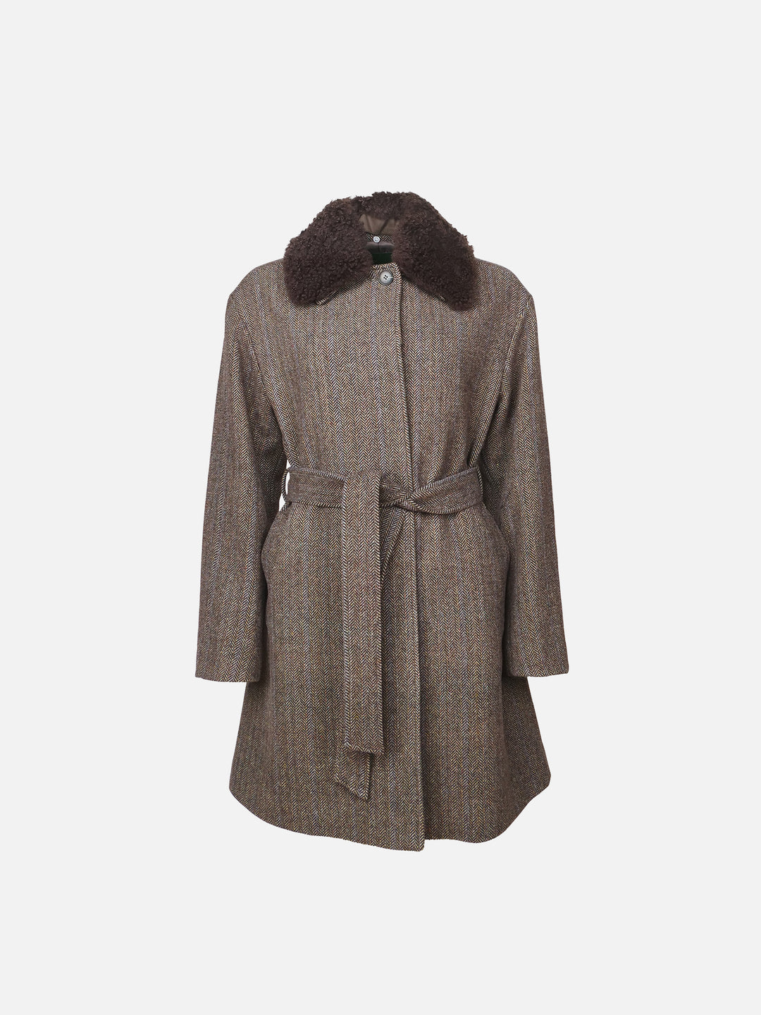 Majdan - 90 cm - Jacket - Collar - 100% Wool - Women - Brown