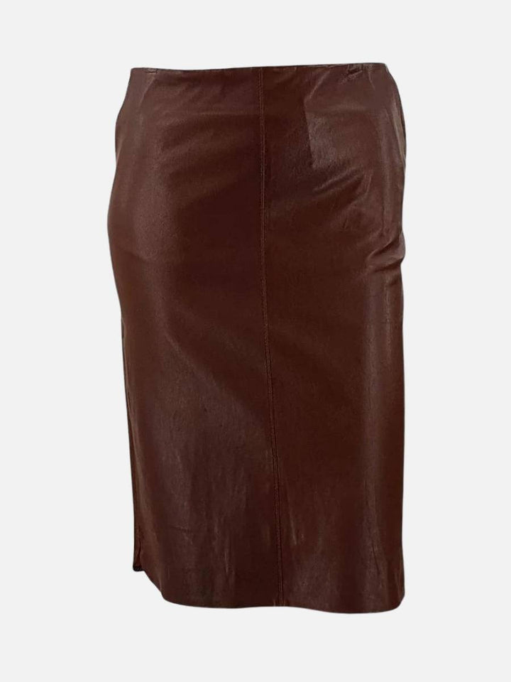 Carlotta Skirt - Lamb Stretch Leather - Women - Copper Brown