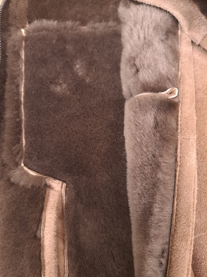 Carlo, 100 cm. - Collar - Suede Lamb - Man - Dark Oak