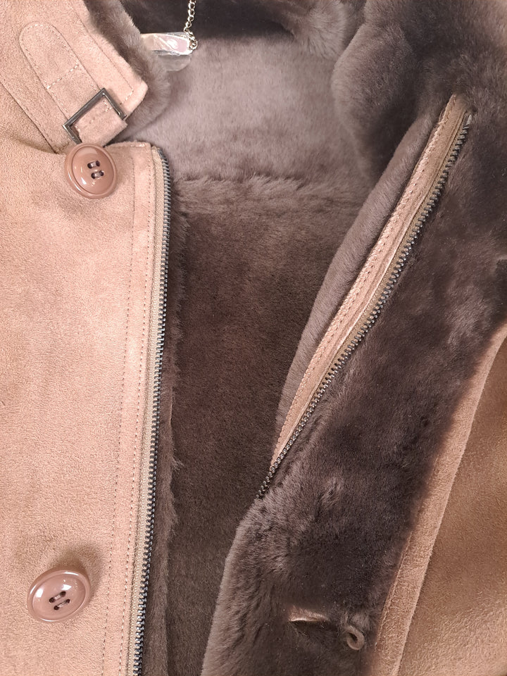 Carlo, 100 cm. - Collar - Suede Lamb - Man - Dark Oak