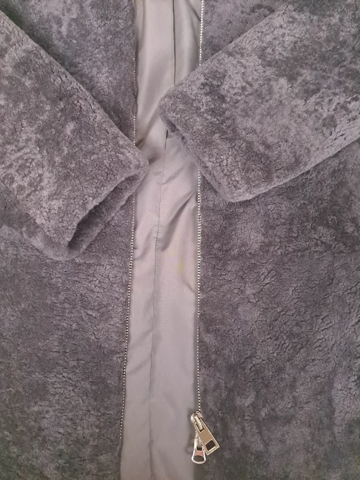 Delaney, 87 cm. - Hood - Curly Lamb - Kvinder - Segred Gray