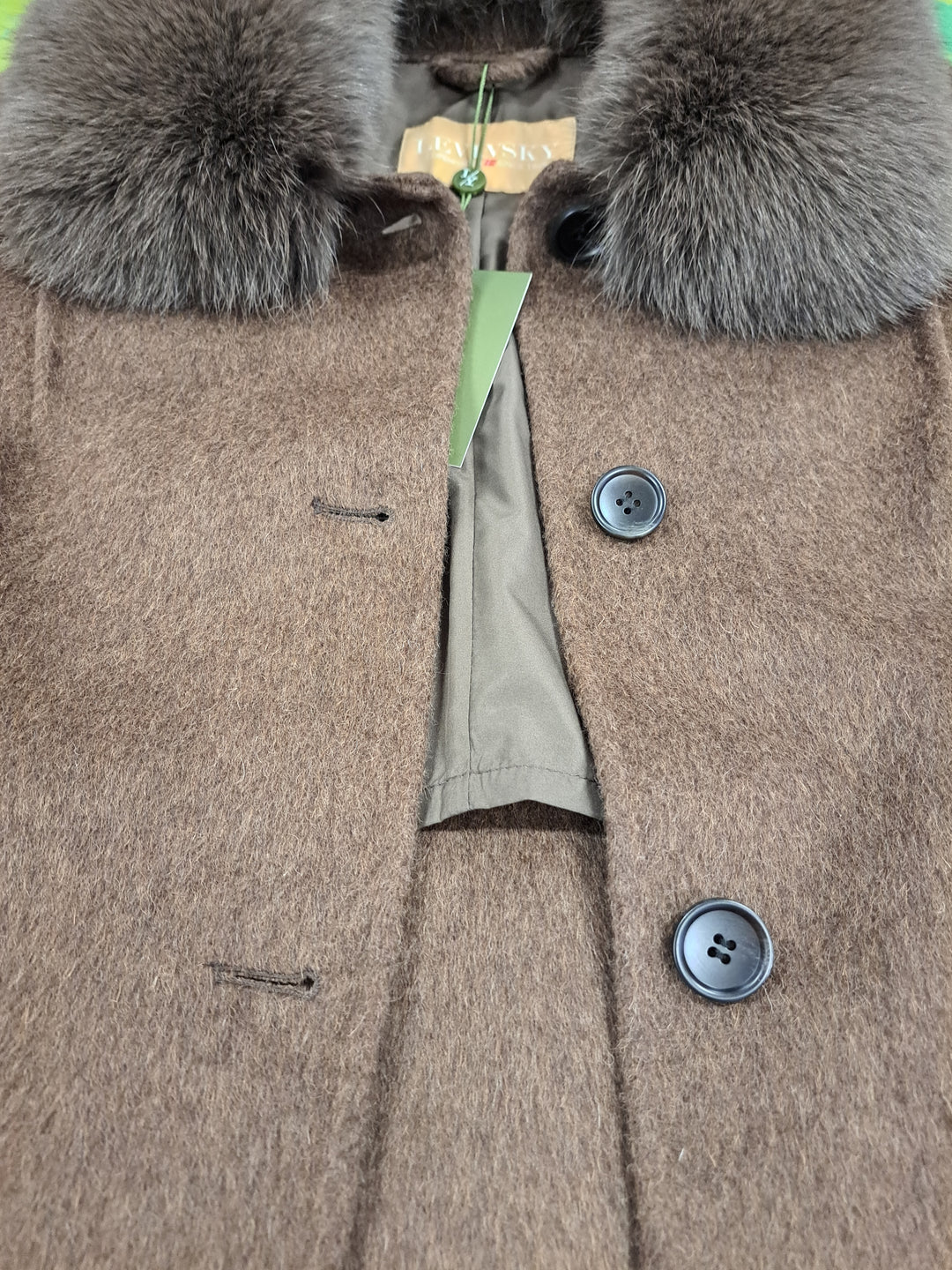 Jilibi, 95 cm. Krage - 100% Ull - Dam - Brun