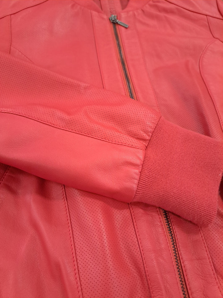 Angee, 56 cm. - Halsband – Lamm-Malli-Leder – Damen – Chili-Rot