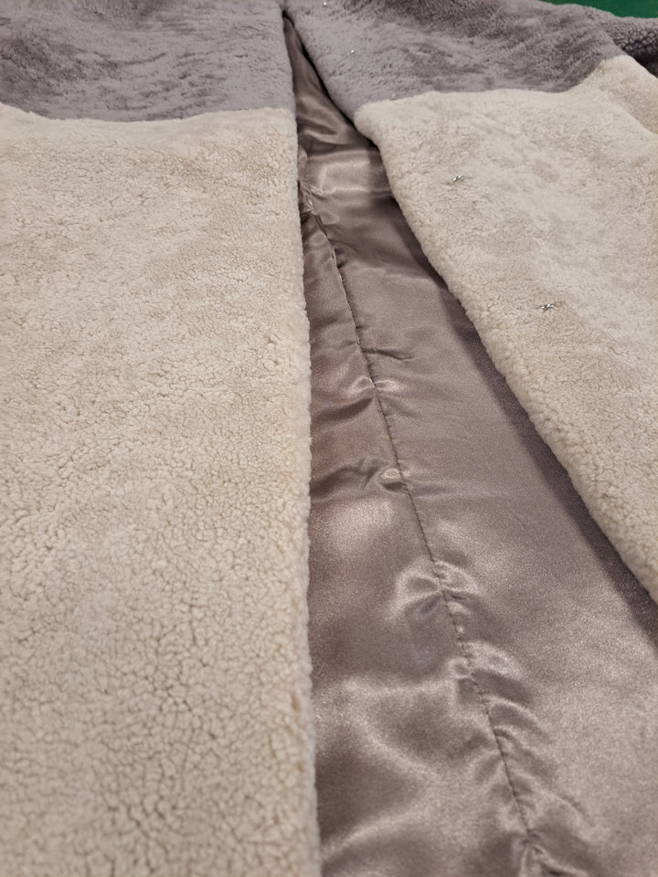 Filuka, 100 cm. - Collar - Curly Lamb - Women - Latte & Dark Beige