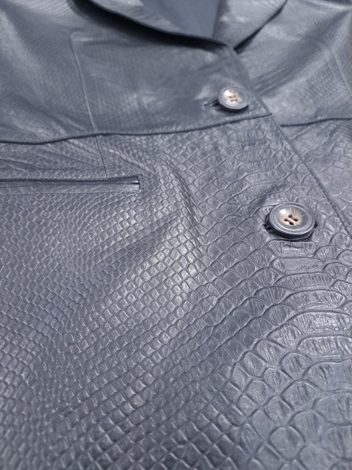 Lia Blazer, 62 cm. - Collar - Lamb Leather - Women - Black