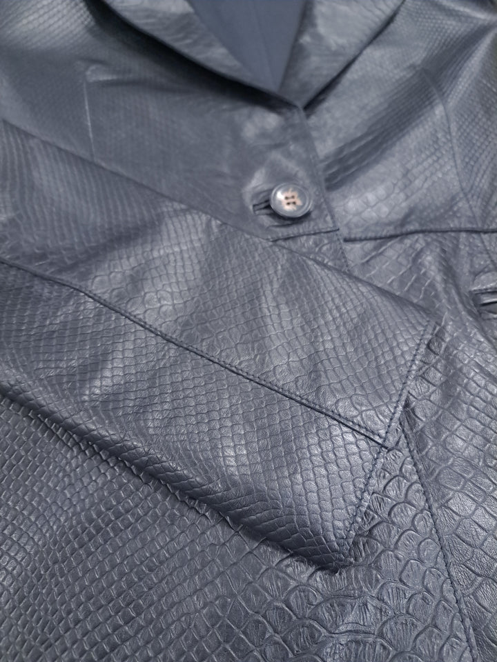 Lia Blazer, 62 cm. - Collar - Lamb Leather - Women - Black