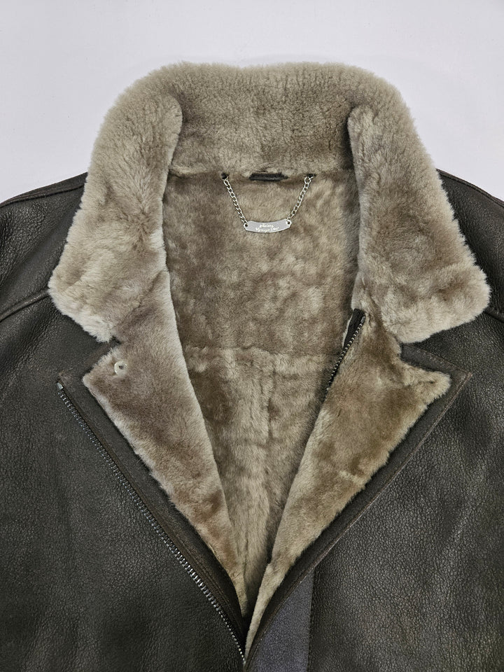 Wagenheber, 80 cm.  - Nappa Lamb Crack - Mann - Braun