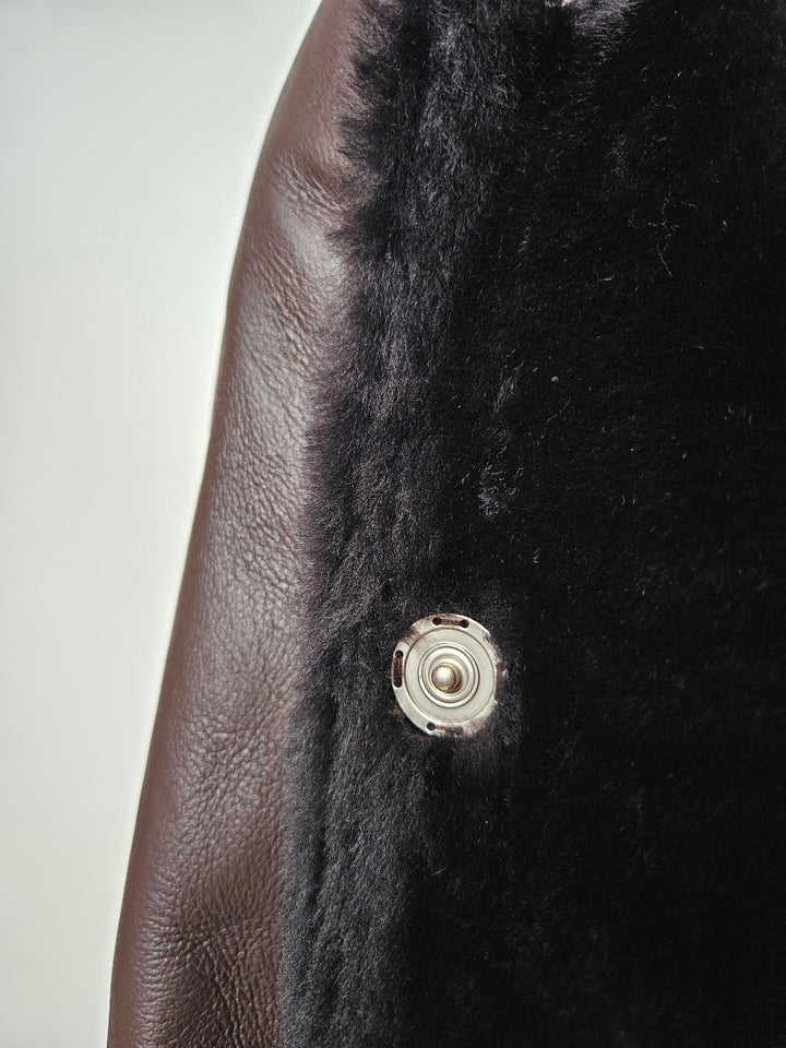 Flora, 125 cm. - Collar Nappa Lamb - Women Dark Brown