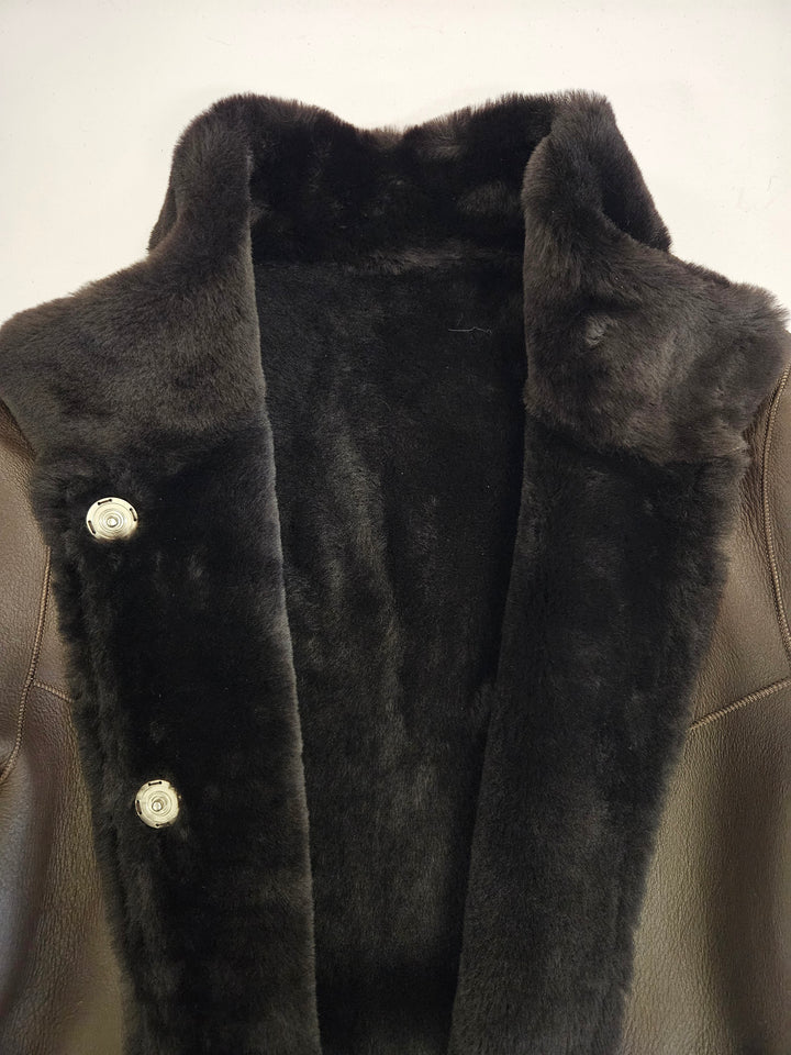 Flora, 125 cm. - Collar Nappa Lamb - Women Dark Brown