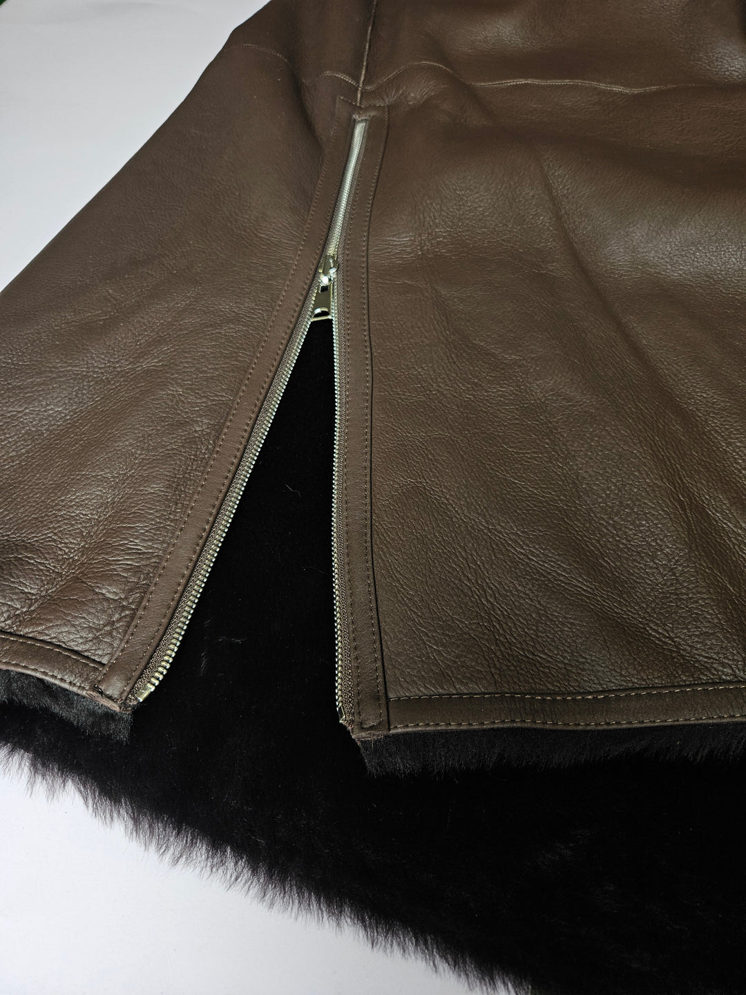 Flora, 125 cm. - Collar Nappa Lamb - Women Dark Brown