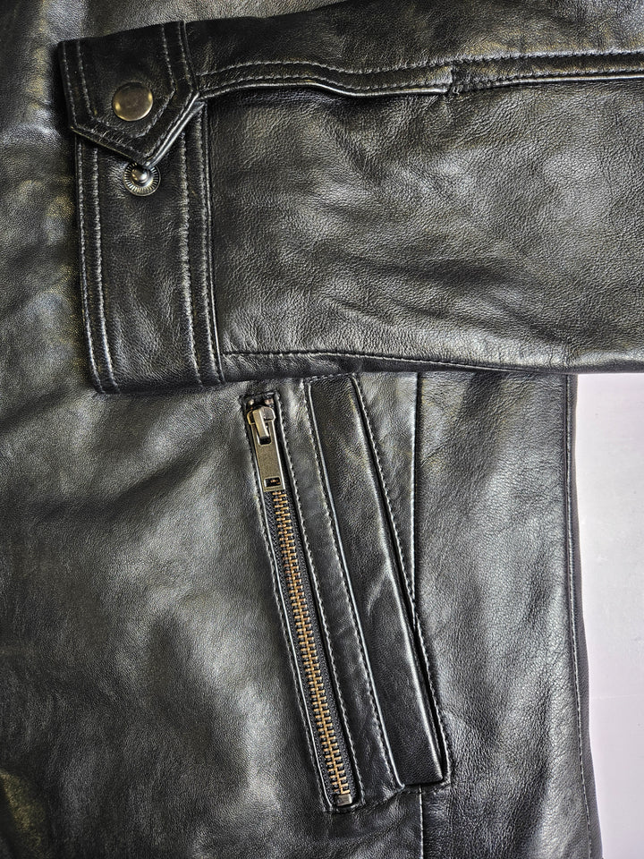 Breton, 66 cm. Lamb Polish Nappa Leather -Man Black