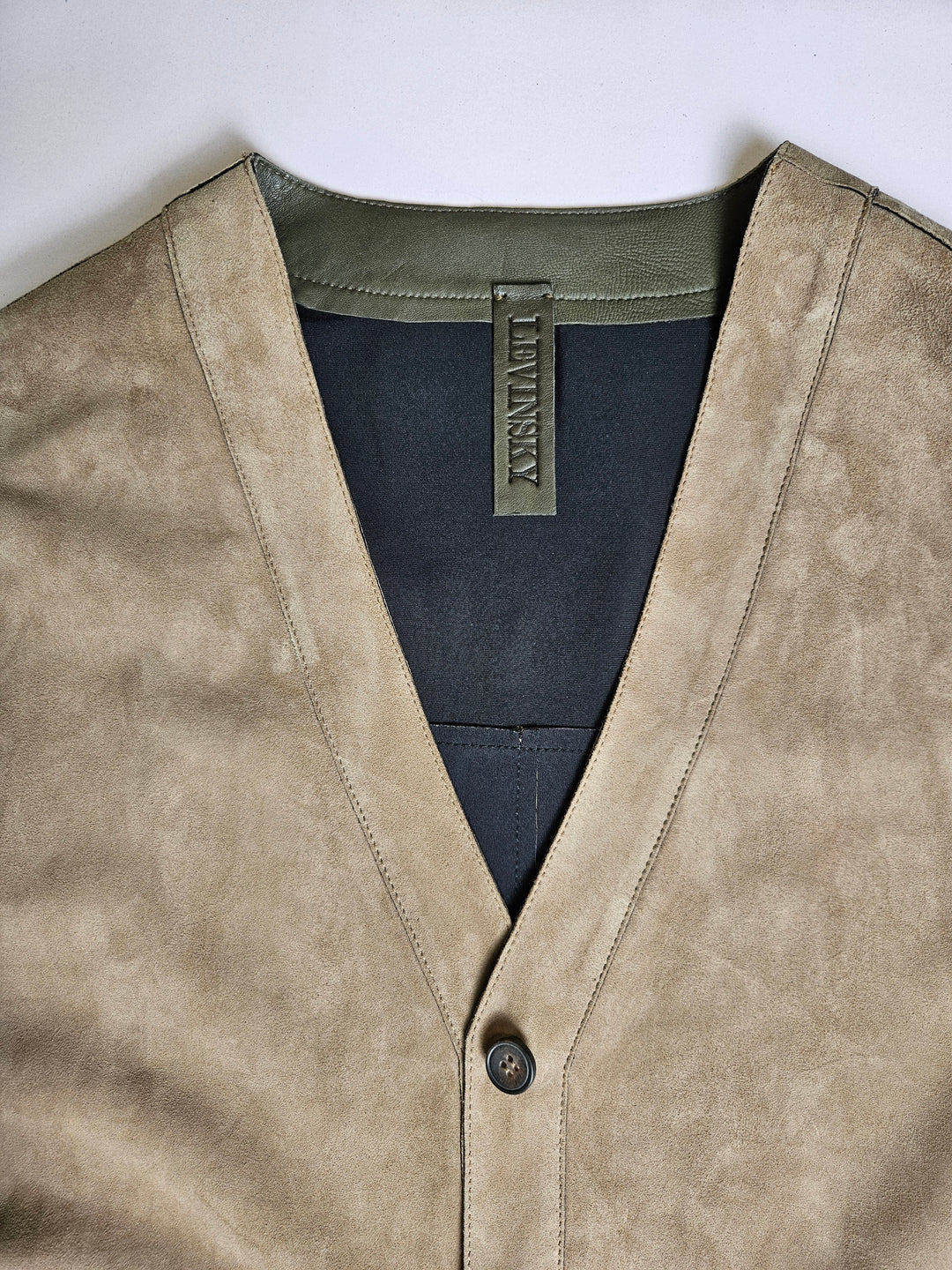 Fina, 98 cm. Goat Suede Leather - Women Light Olive