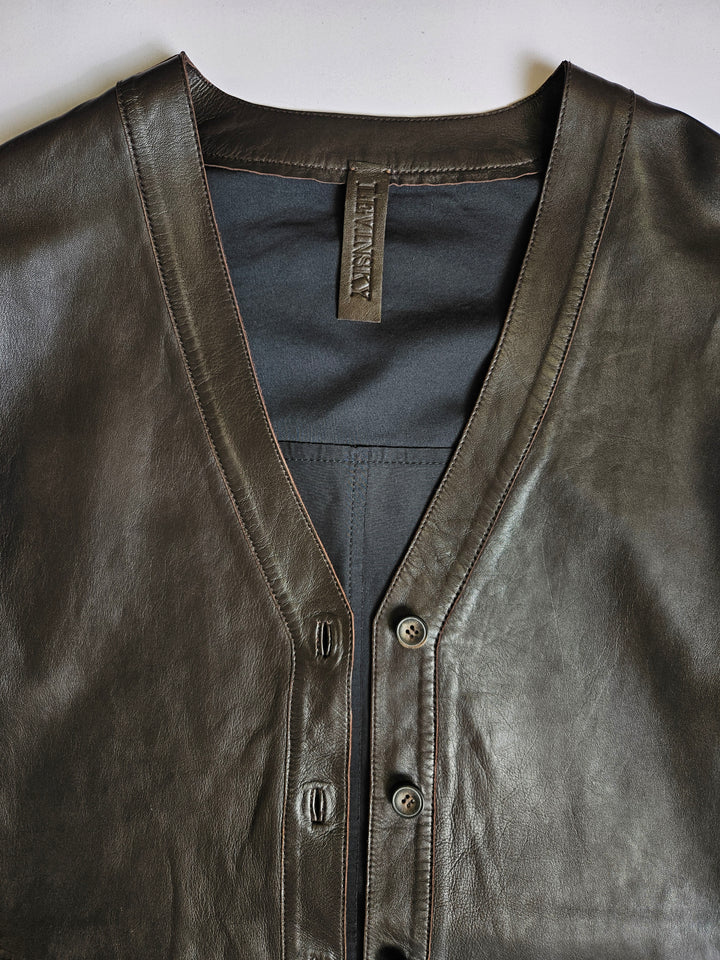 Dona, 75 cm. Lamb Polish Nappa Leather Coffee Brown