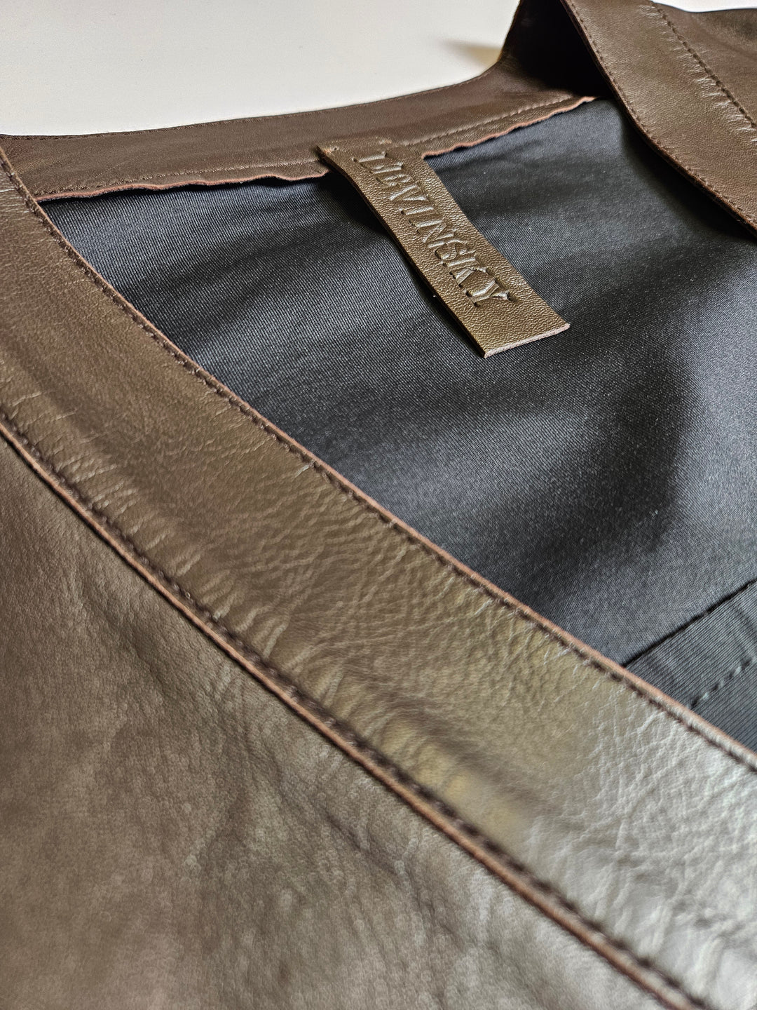 Dona, 75 cm. Lamb Polish Nappa Leather Coffee Brown