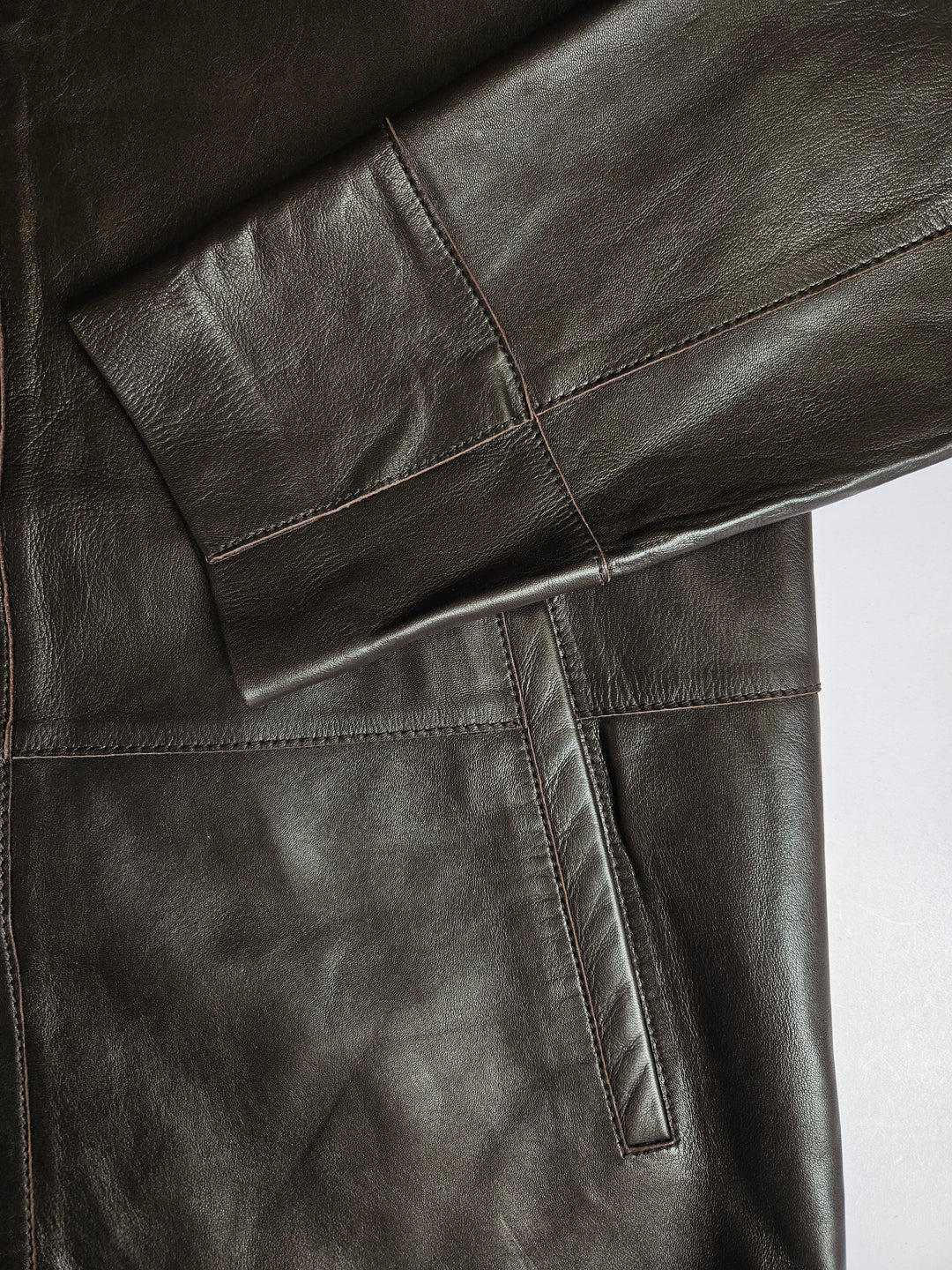Dona, 75 cm. Lamb Polish Nappa Leather Coffee Brown