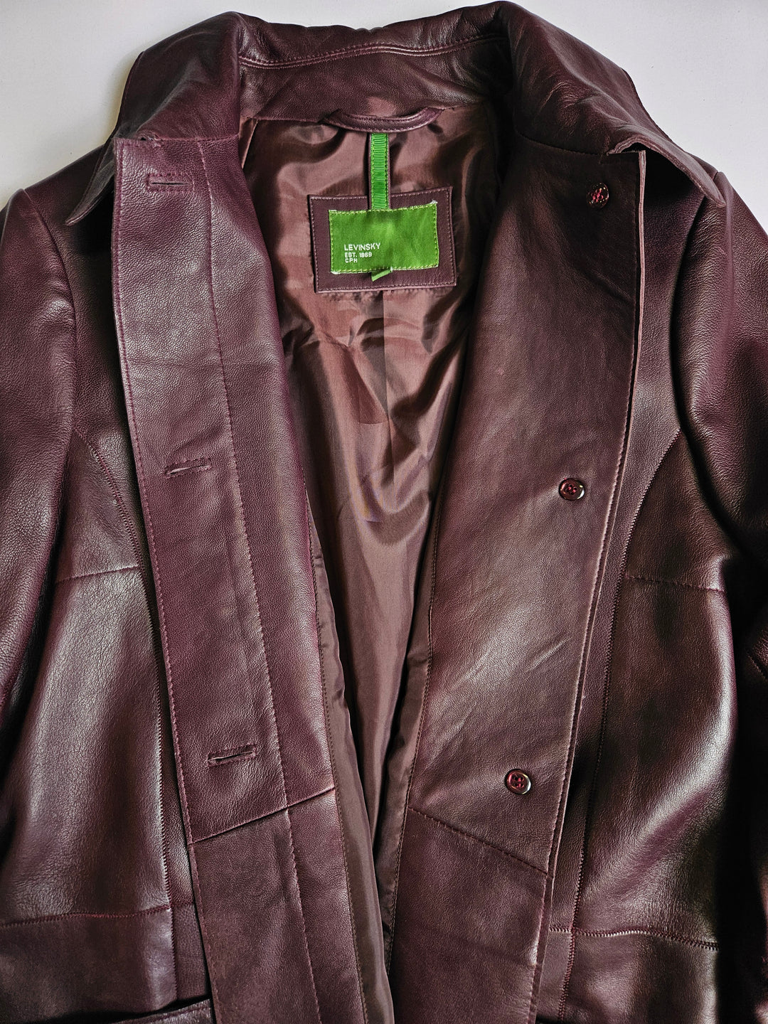 Alice, 92 cm. Lamb Thick Dace Leather -Women Bordeaux