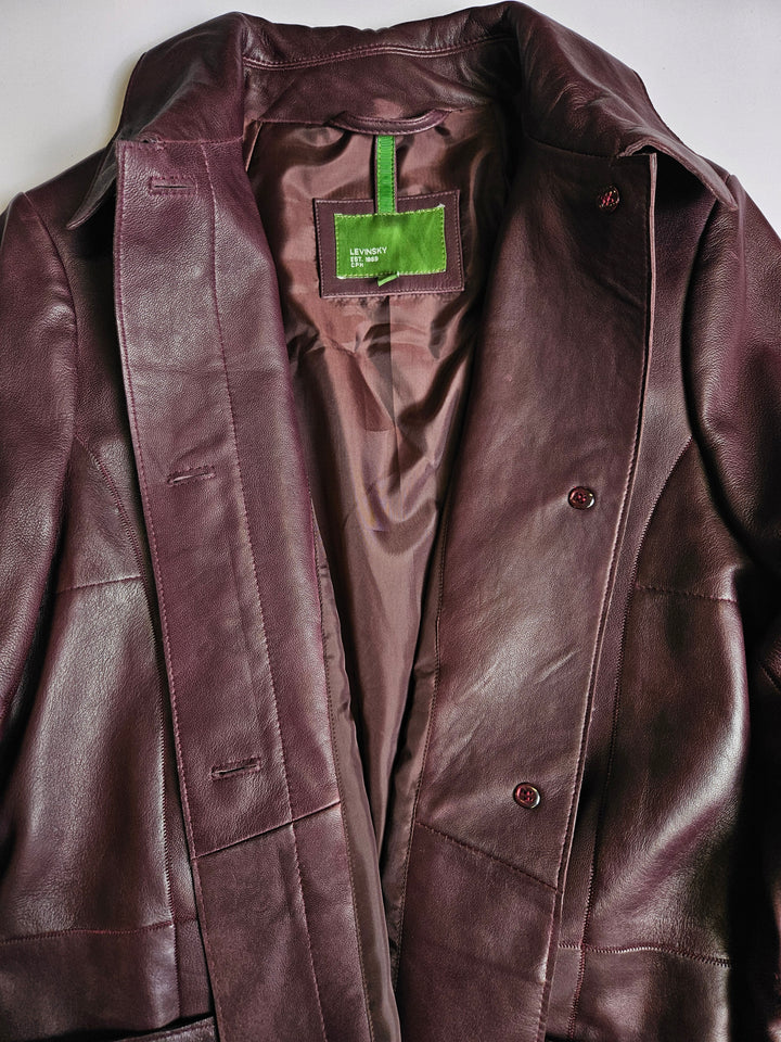 Alice, 92 cm. Lamb Thick Dace Leather -Women Bordeaux