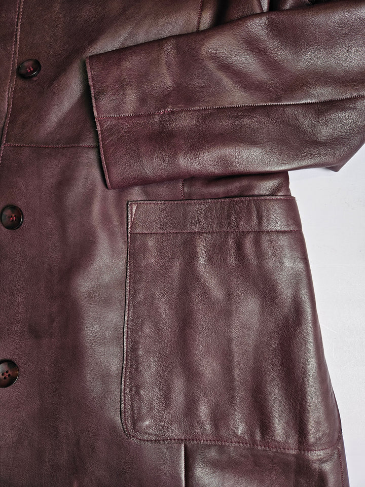 Alice, 92 cm. Lamb Thick Dace Leather -Women Bordeaux