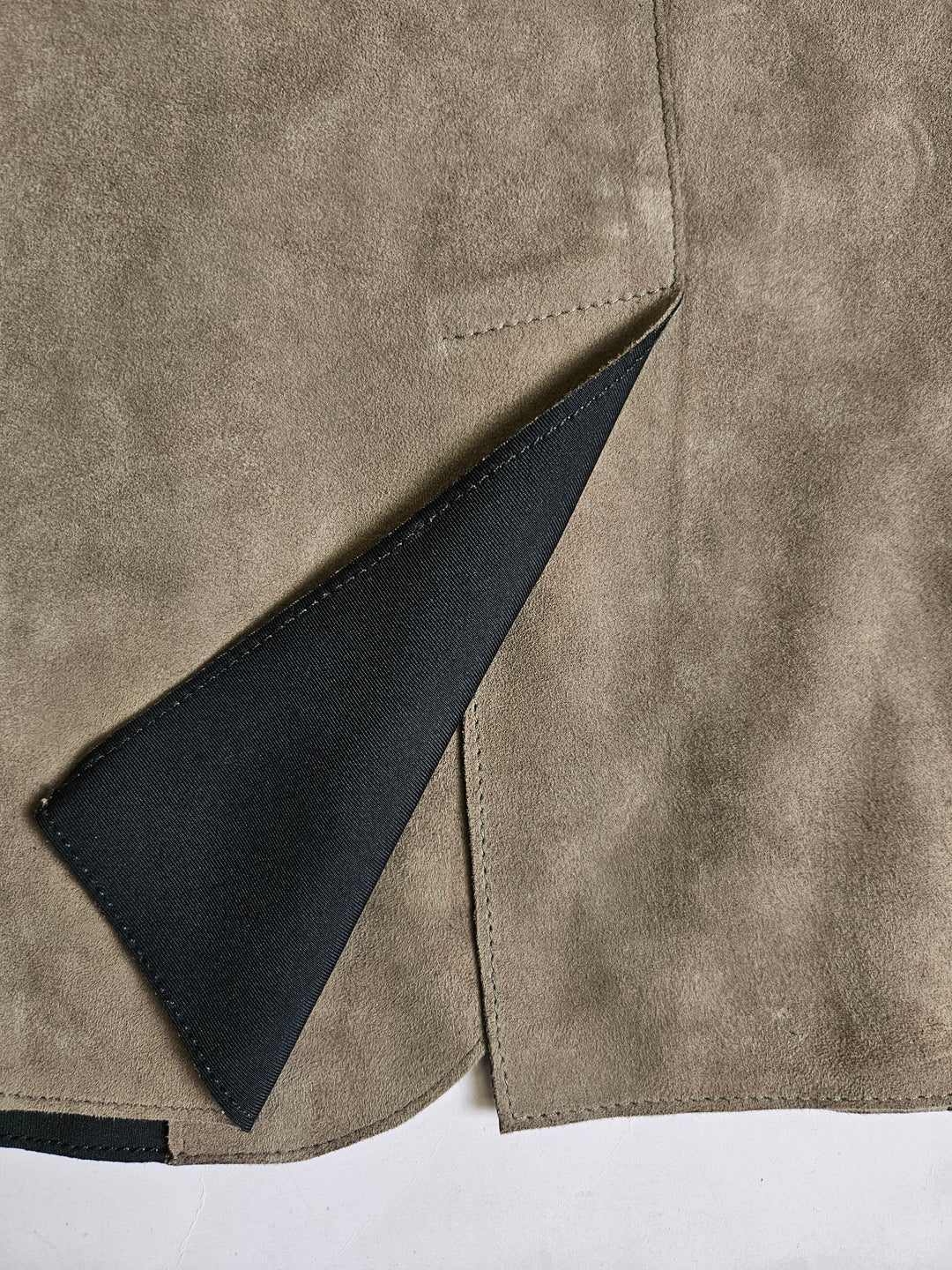 Ines, 65 cm. - Collar Goat Suede Leather - Women Grey