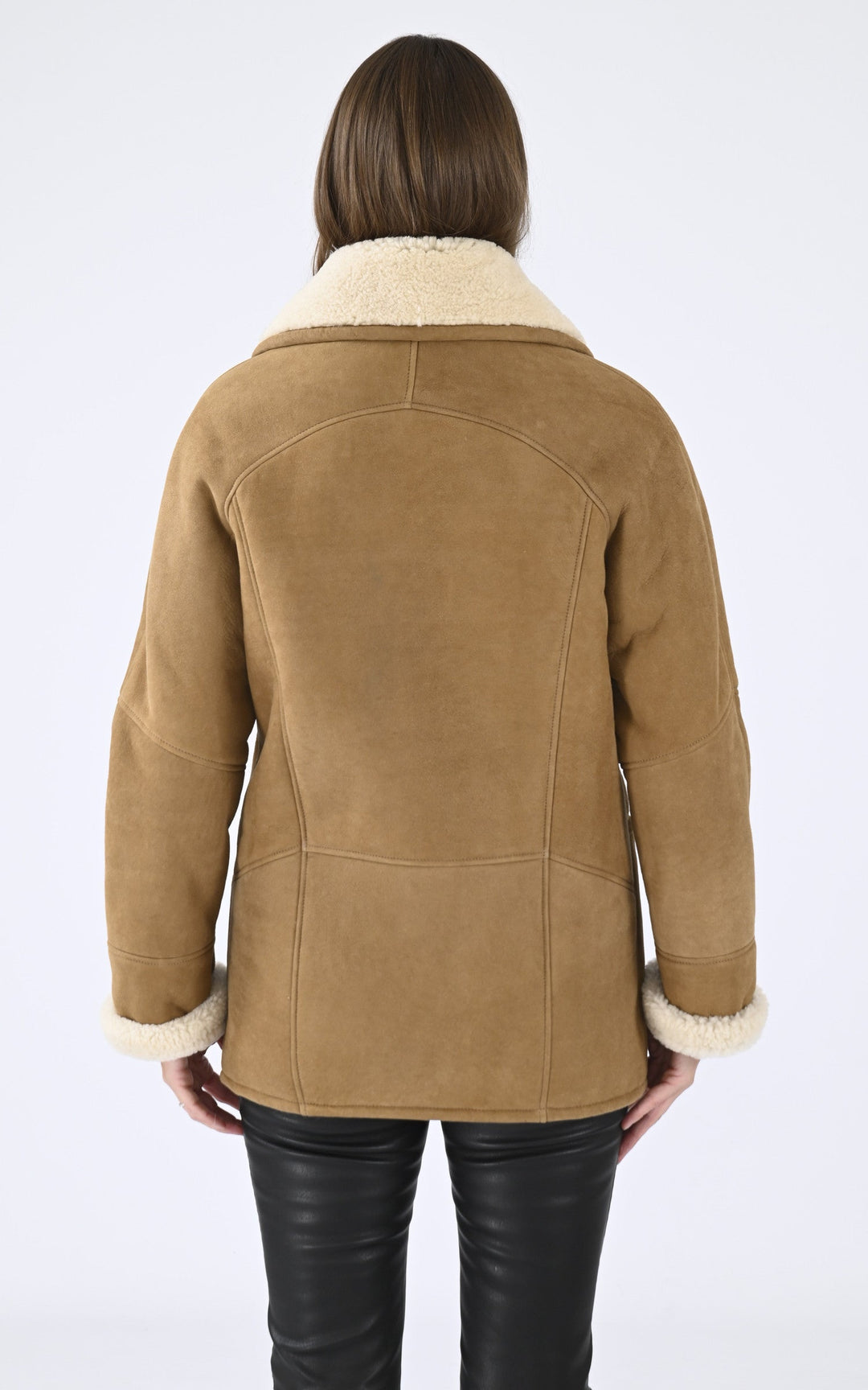 A "SERENA CORTO" Camel La Canadienne Veste Femme back photo