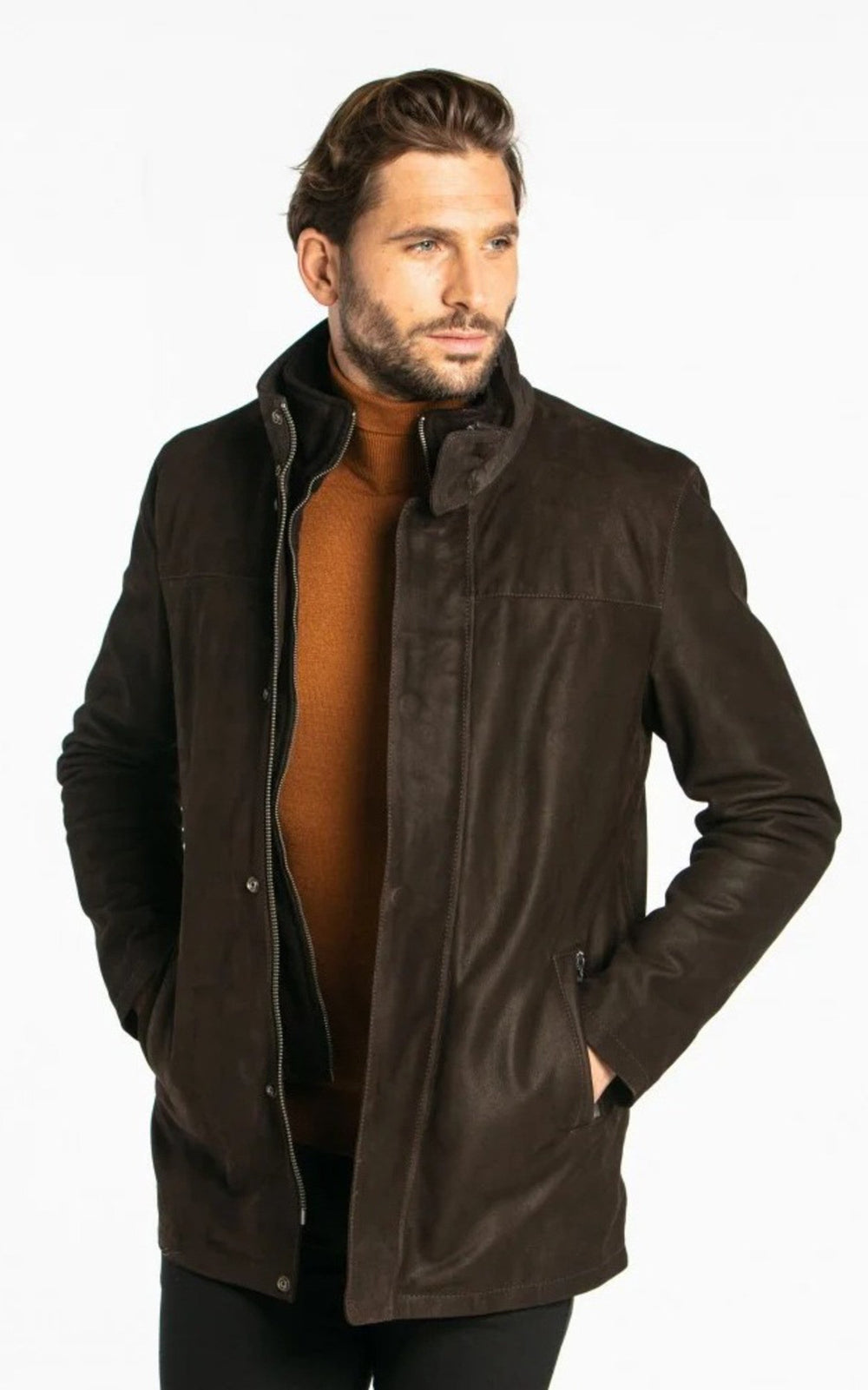 A "BALZAC 100668" Marron Daytona 73 Veste Homme closed photo