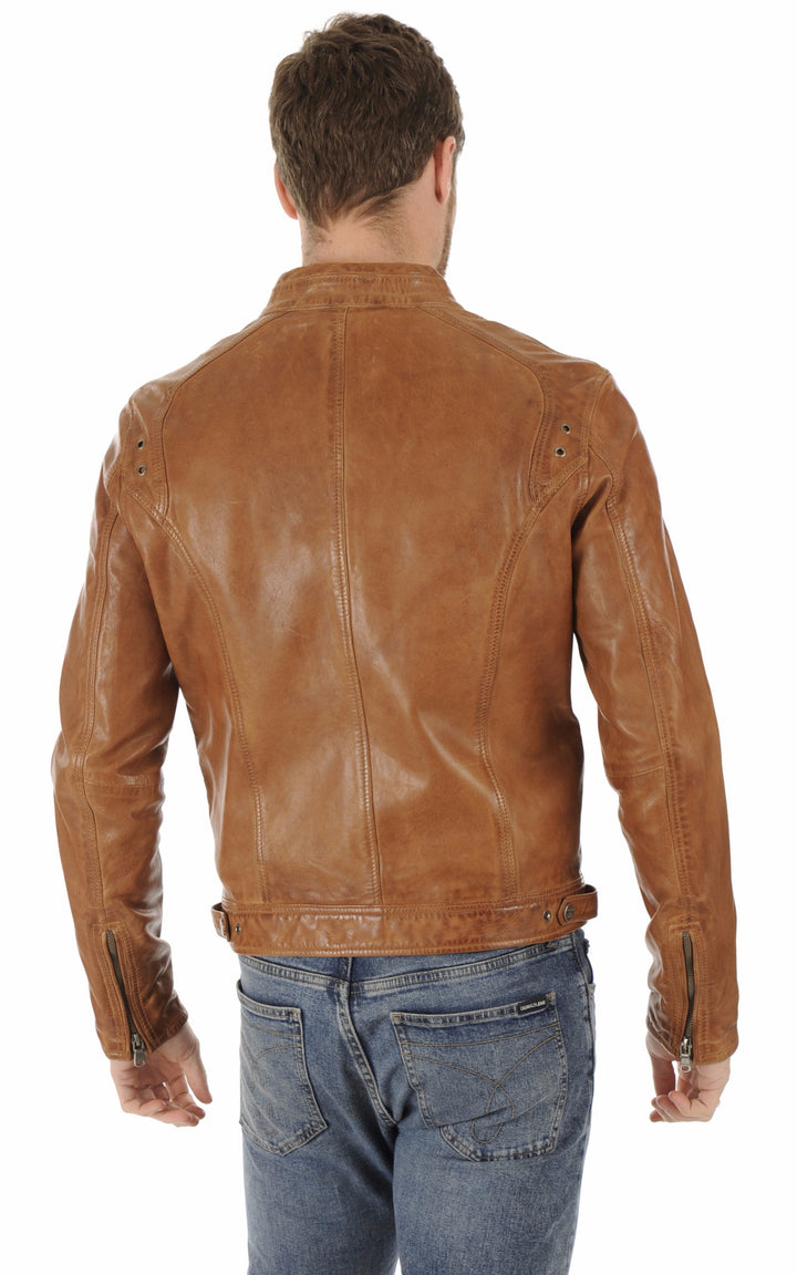 A "DUSTIN 100233" Cognac Daytona 73 Blouson Homme back photo