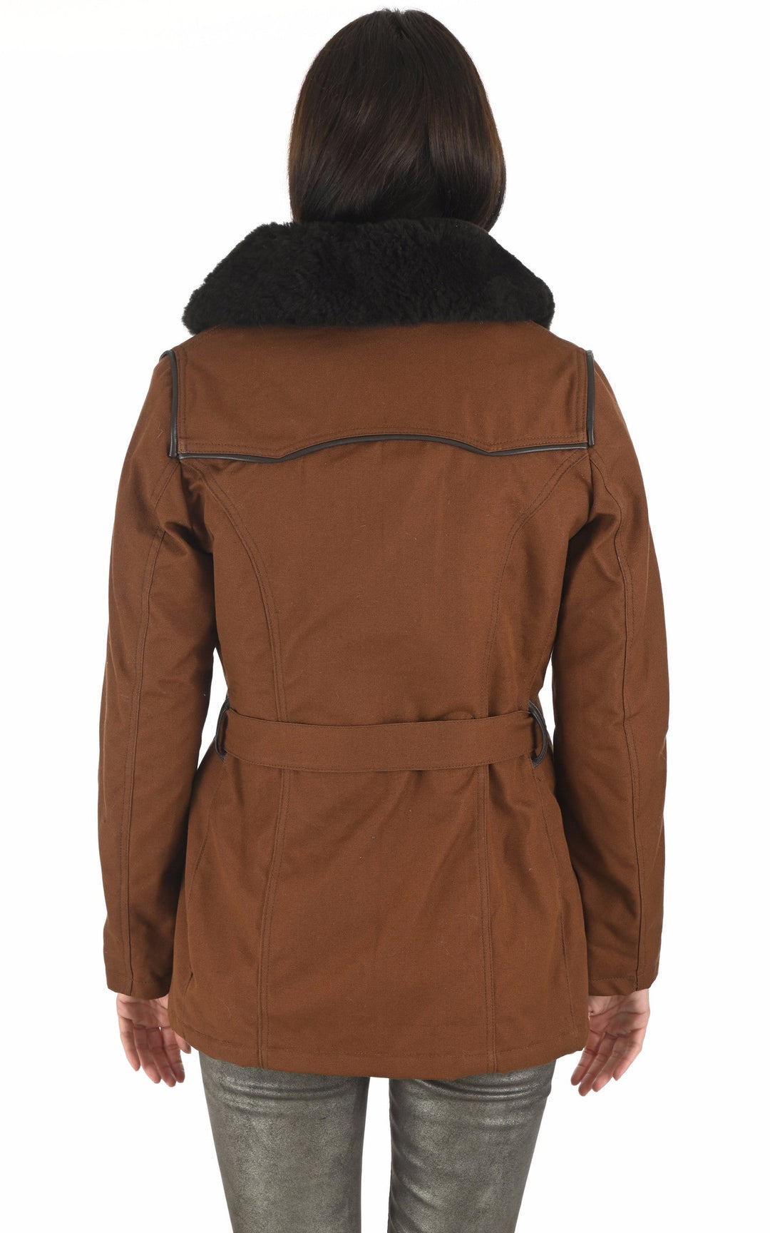 A "CANADIENNE F" Marron La Canadienne Veste Femme back photo