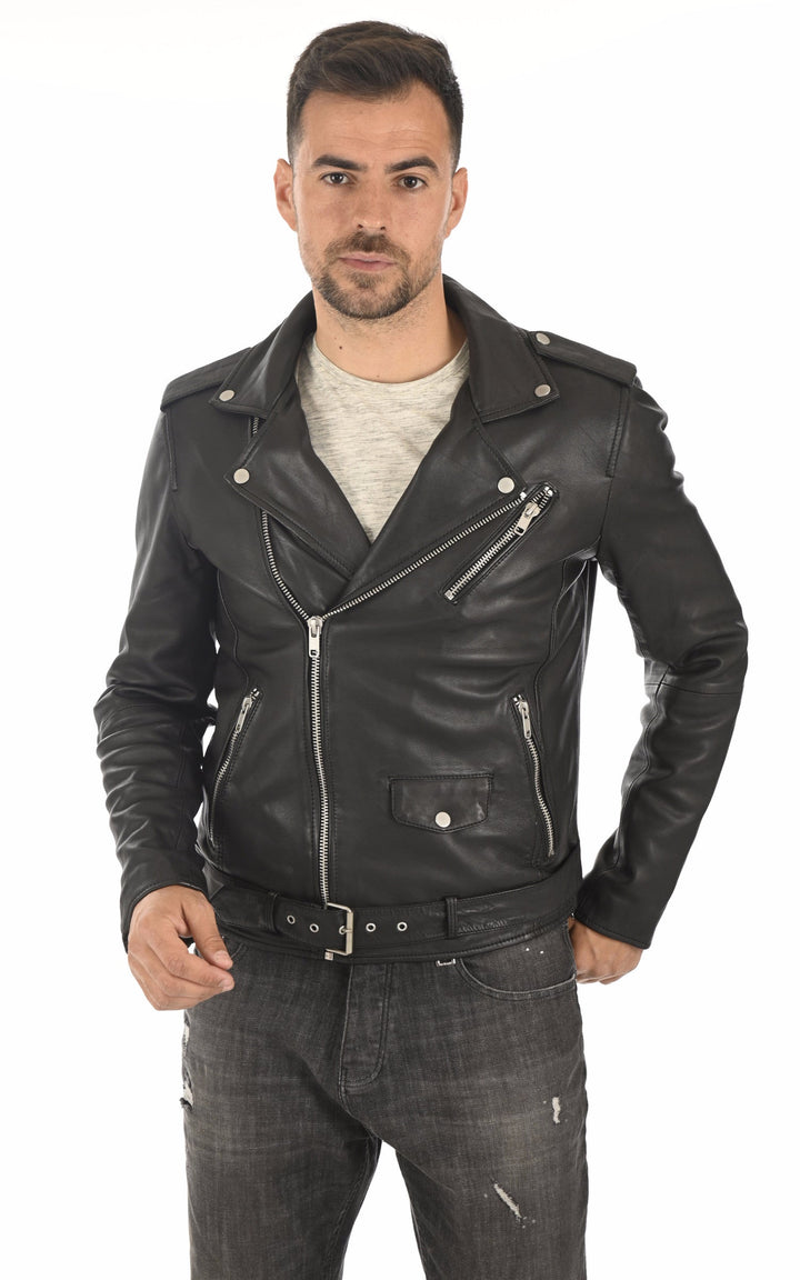 A "ROCKER" Noir Serge Pariente Perfecto Homme closed photo