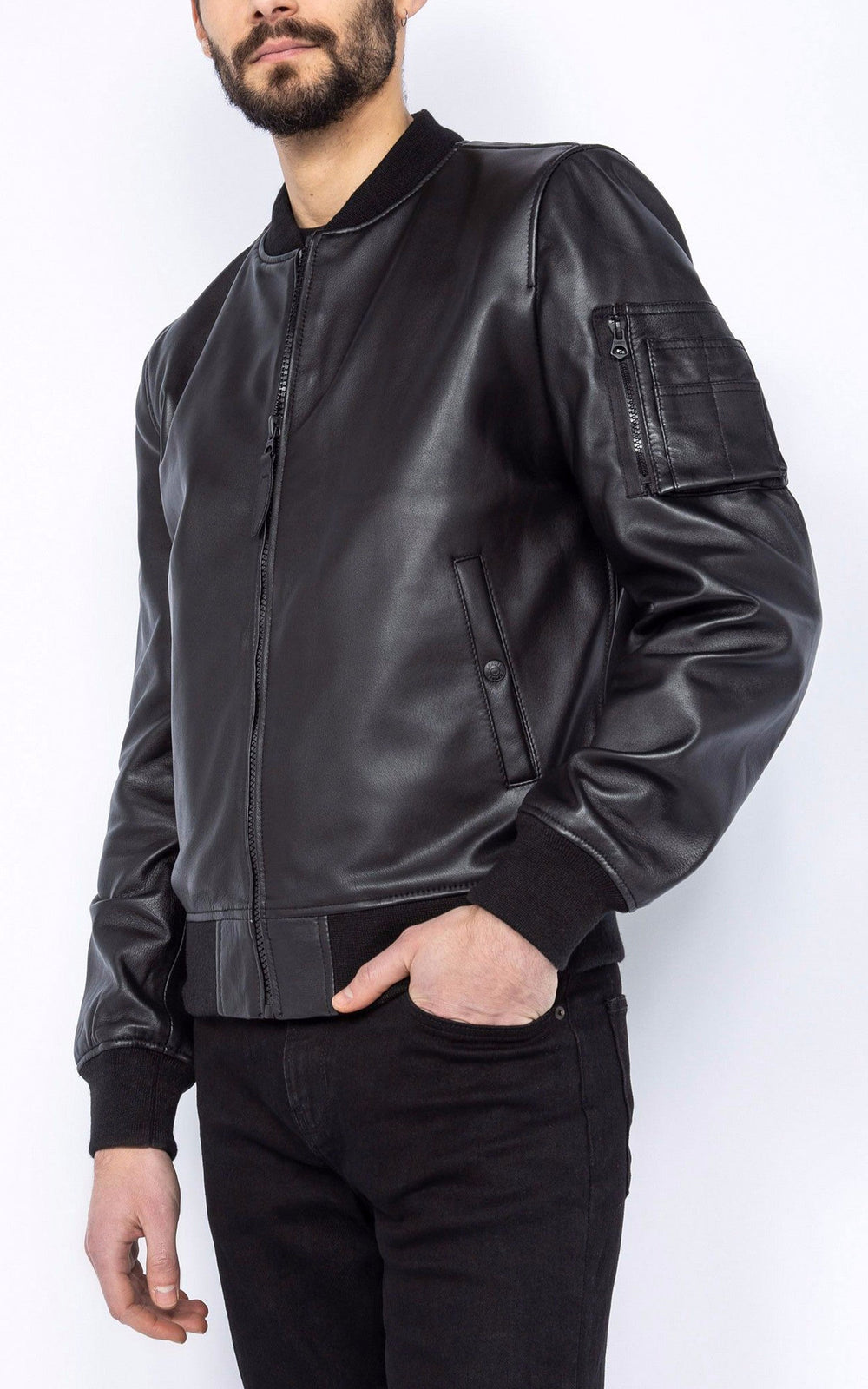 A "LCQUEENS" Noir Schott Blouson Homme closed photo