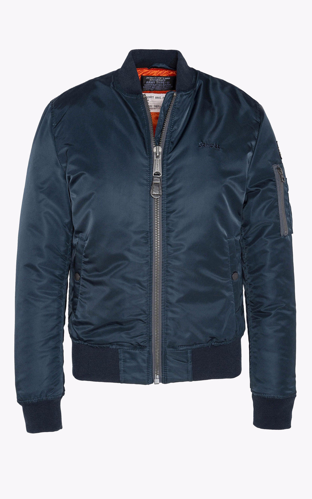 A "AIRFORCEWRS" Navy Schott Blouson Femme closed photo