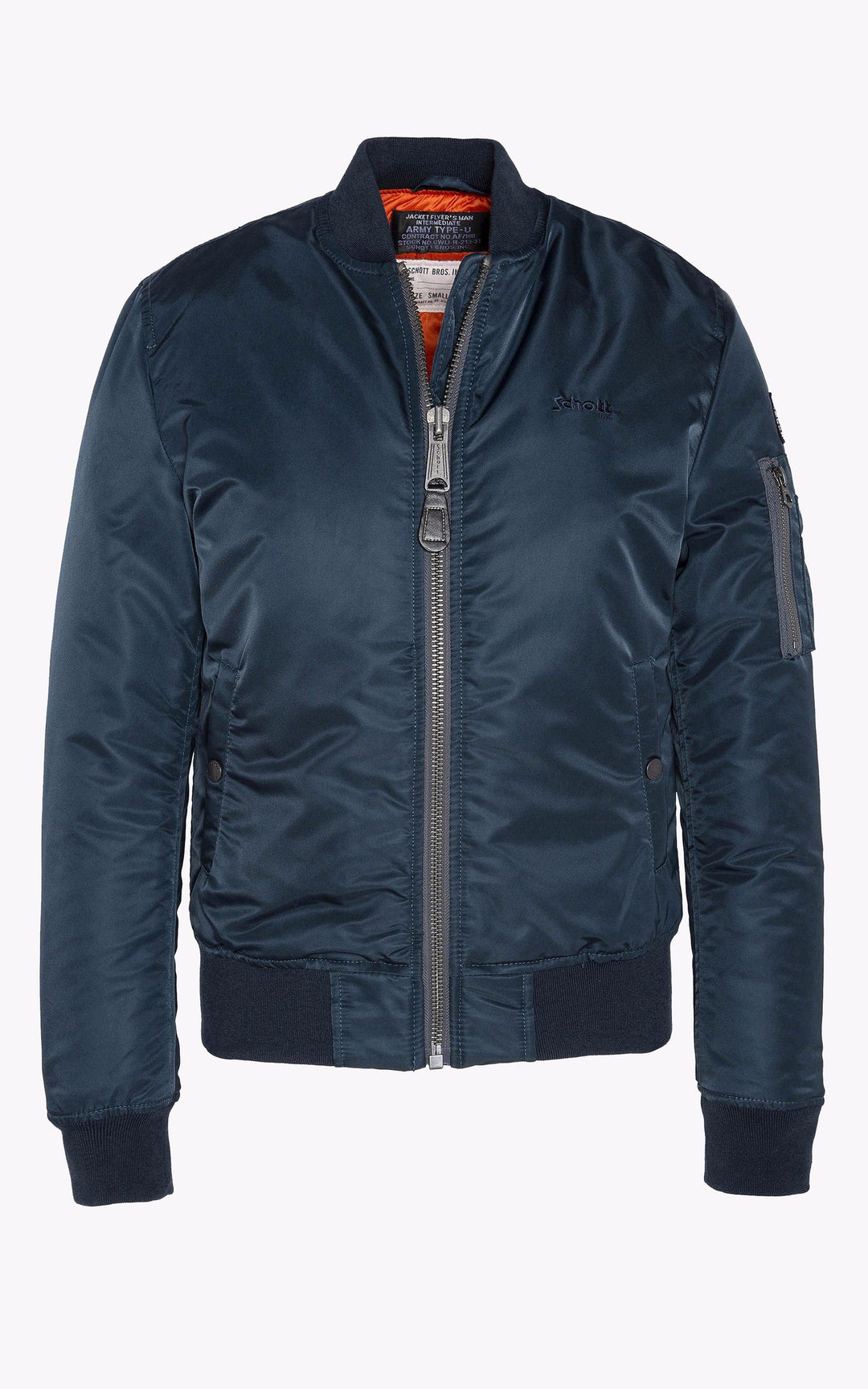 A "AIRFORCEWRS" Navy Schott Blouson Femme closed photo