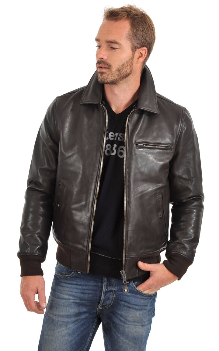 A "LC1380" Marron Foncé Schott Pilote Homme opened photo