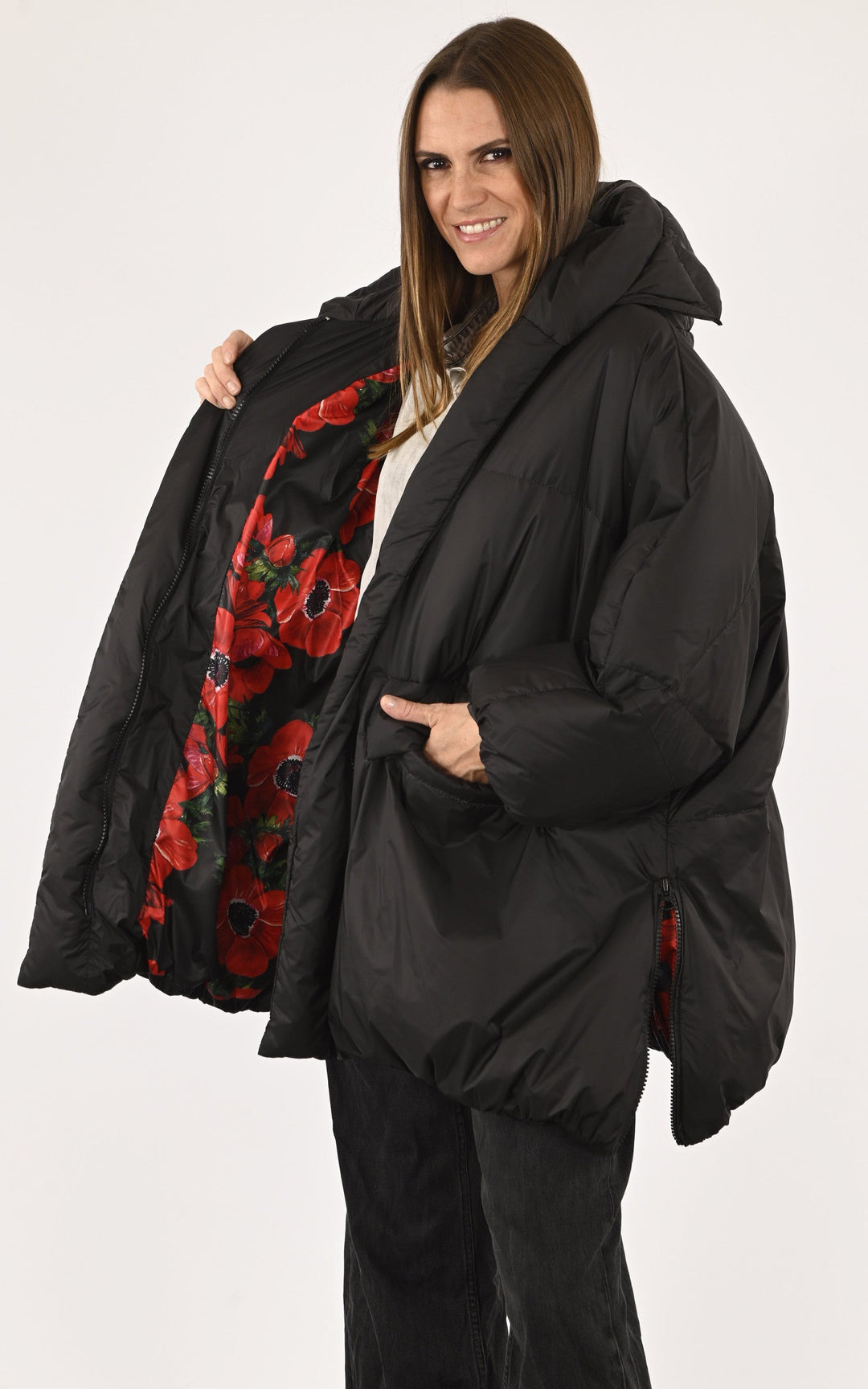 A "VIKTORIA" Noir Flo&Clo 7/8 Doudoune Femme interior photo
