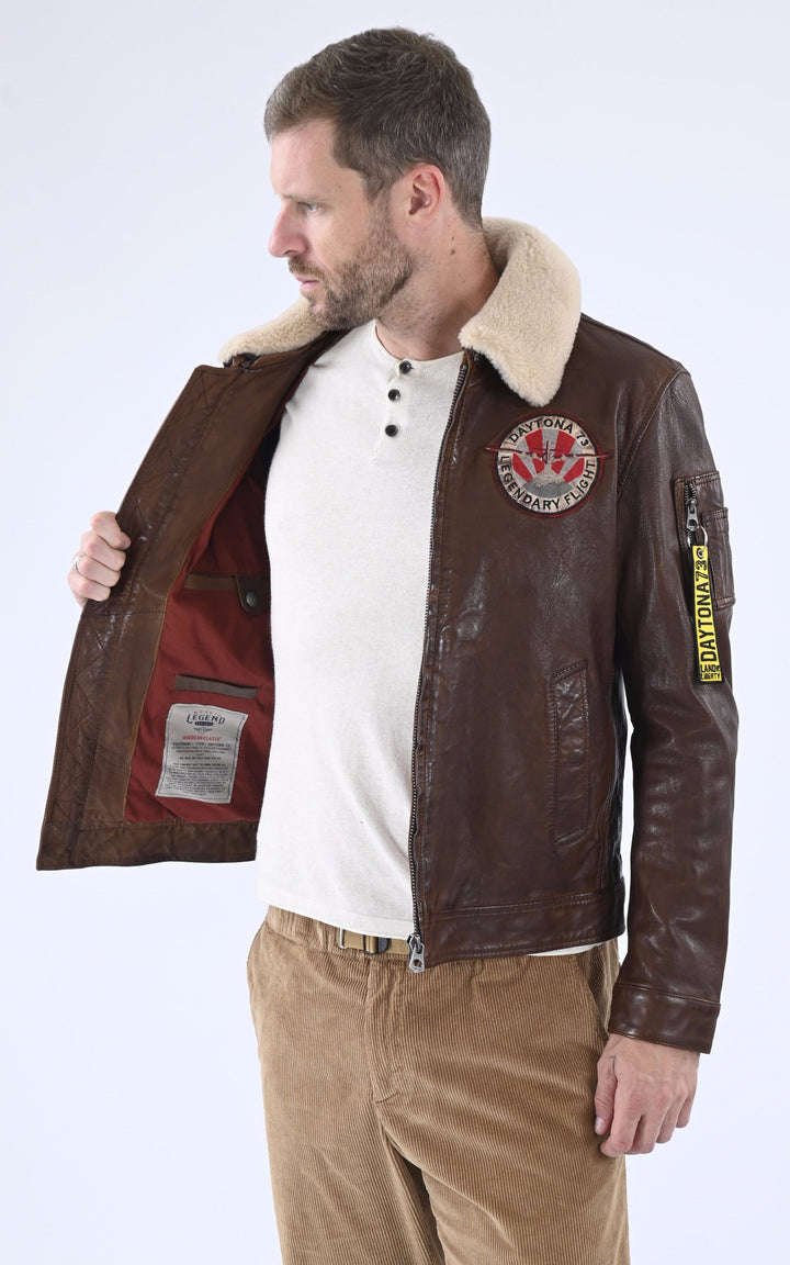 A "WATERFORD 103096" Cognac Daytona 73 Blouson Homme interior photo