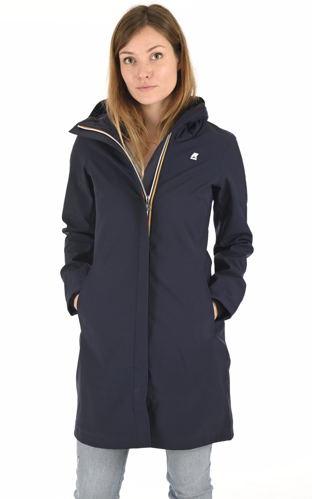 A "STEPHY BONDED K21489W" Bleu Marine K-Way 3/4 Femme closed photo