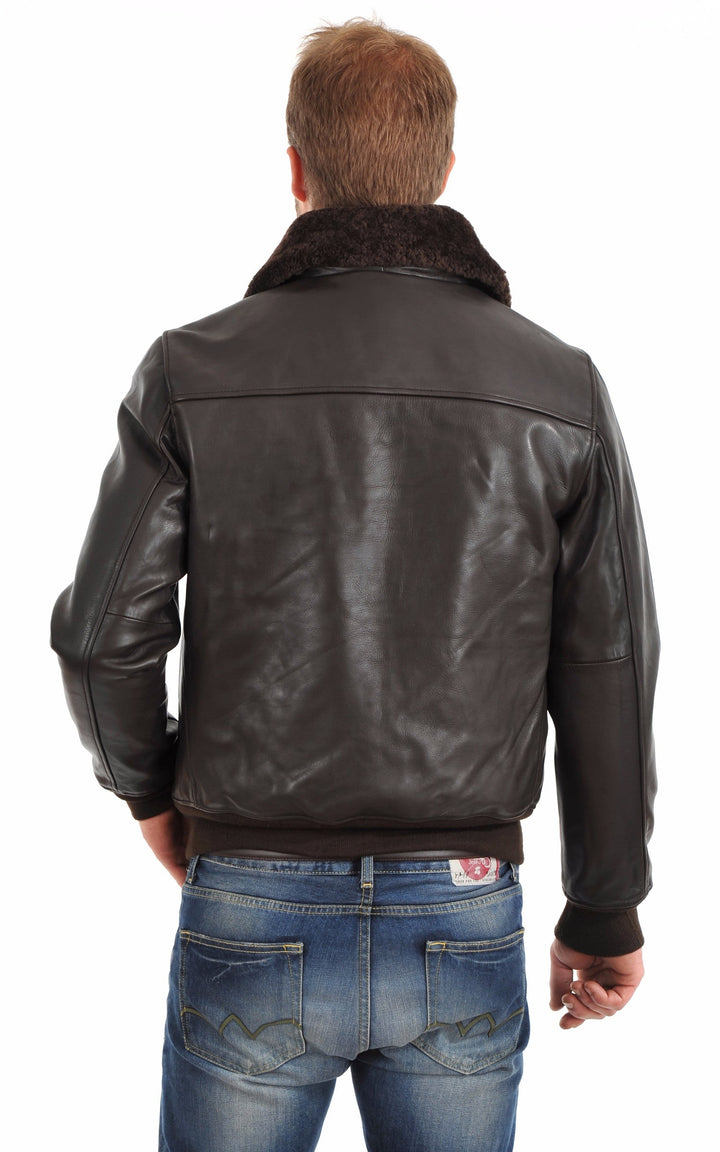 A "LC1380" Marron Foncé Schott Pilote Homme back photo