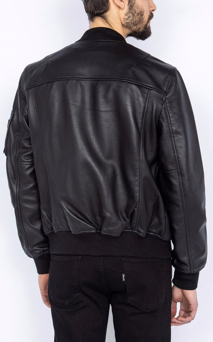 A "LCQUEENS" Noir Schott Blouson Homme back photo
