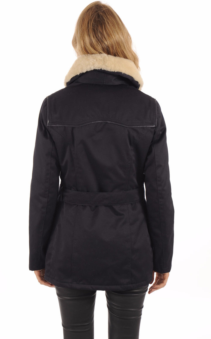 A "CANADIENNE F" Bleu Foncé La Canadienne Veste Femme back photo