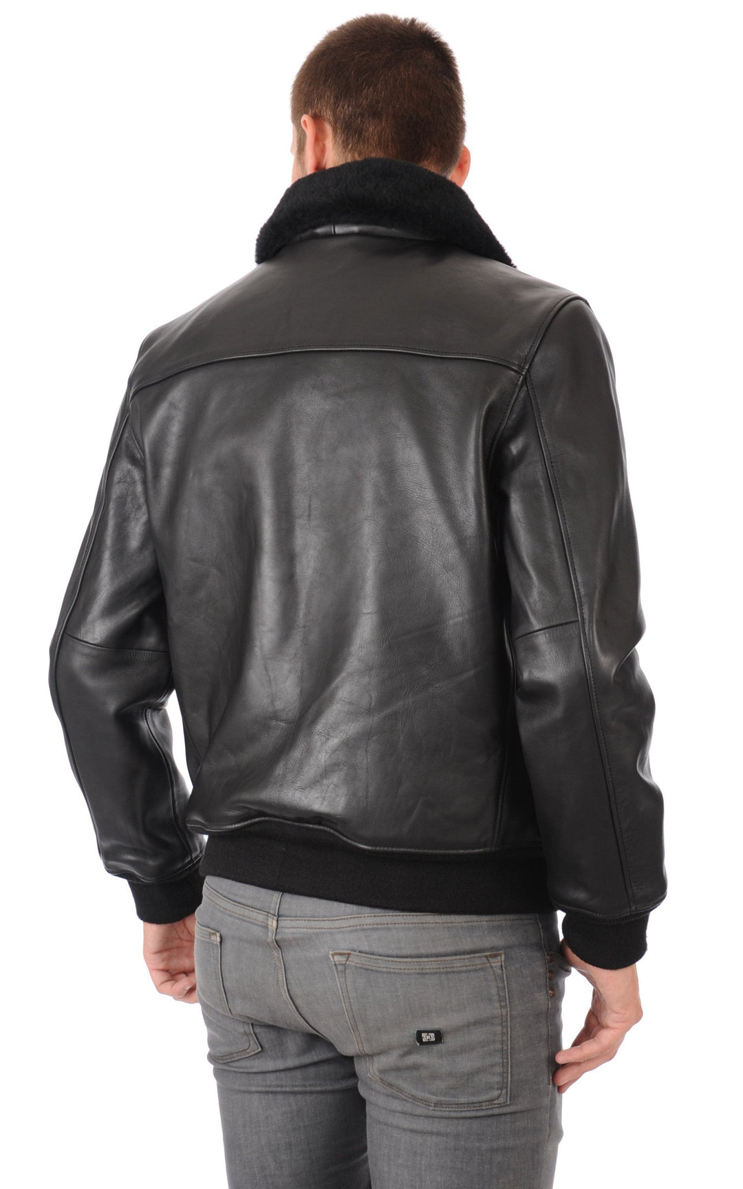 A "LC1380" Noir Schott Pilote Homme back photo
