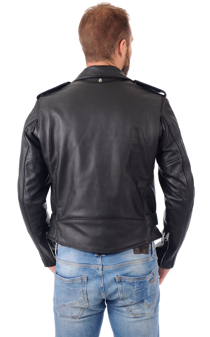 A "618" Noir Schott Perfecto Homme back photo