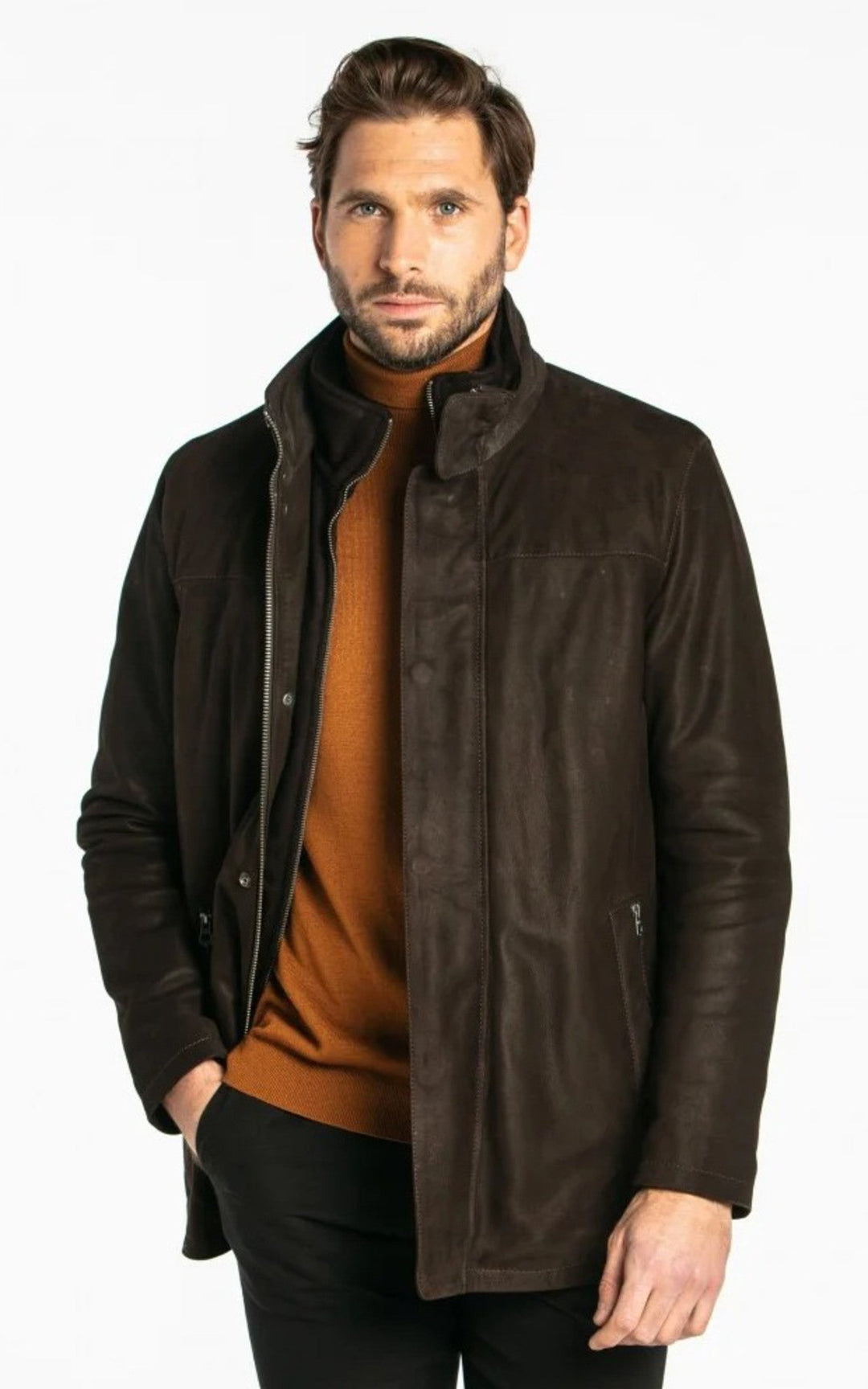 A "BALZAC 100668" Marron Daytona 73 Veste Homme back photo