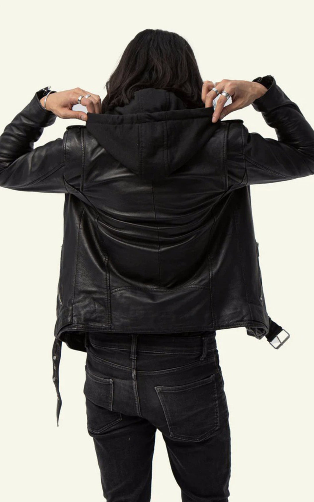 A "ROCKER HOOD" Noir Serge Pariente Perfecto Homme interior photo