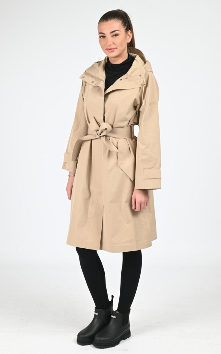 Trench Textile Femme Aigle, modèle Aiw25wout010 de couleur osier