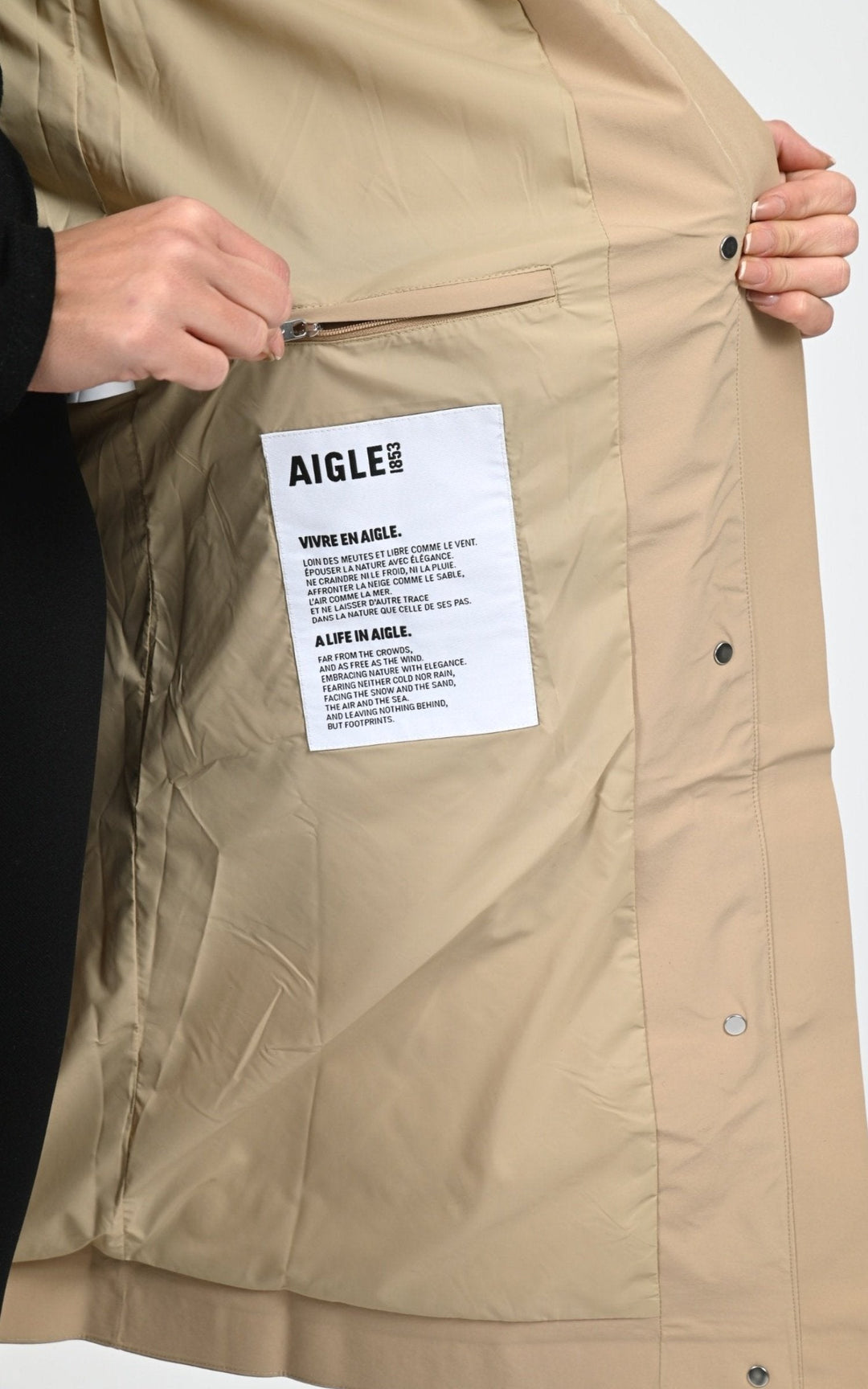 Trench Textile Femme Aigle, modèle Aiw25wout010 de couleur osier