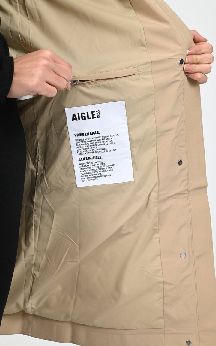 Trench Textile Femme Aigle, modèle Aiw25wout010 de couleur osier