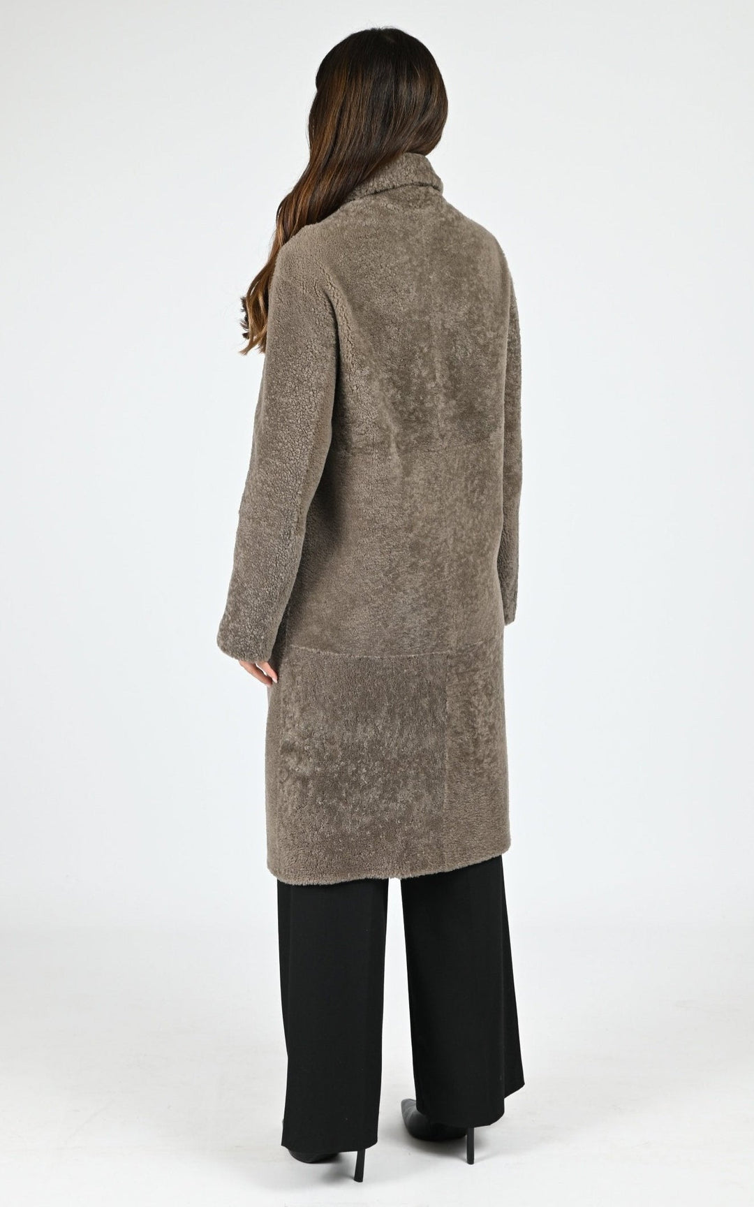 Taupe Aina Reversible Shearling Coat - Women